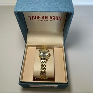 True Religion Women's Gold Watch w/ Horseshoe Face